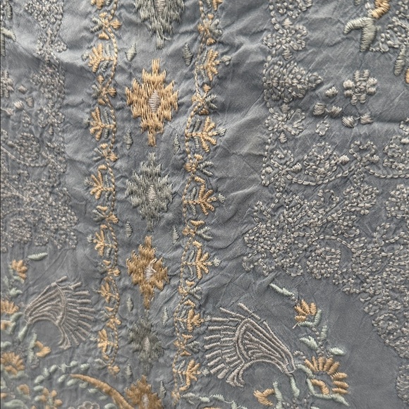 Johnny Was light Blue Tunic with Gold Embroidery. Size L - Picture 2 of 10